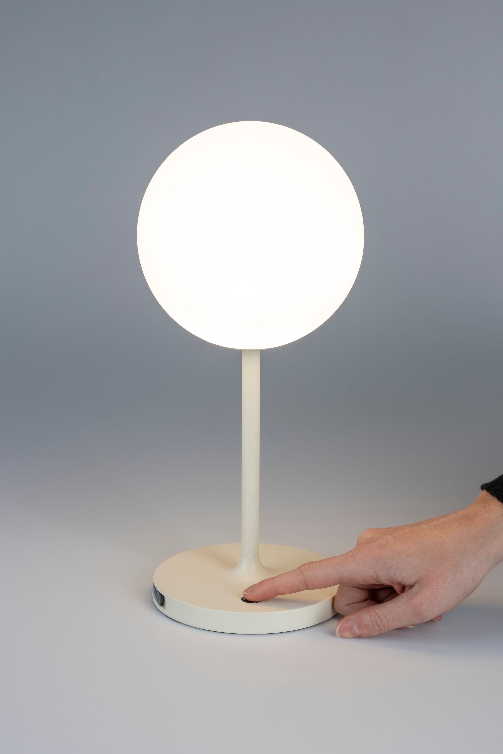 Hub Beige Orb Table Lamp